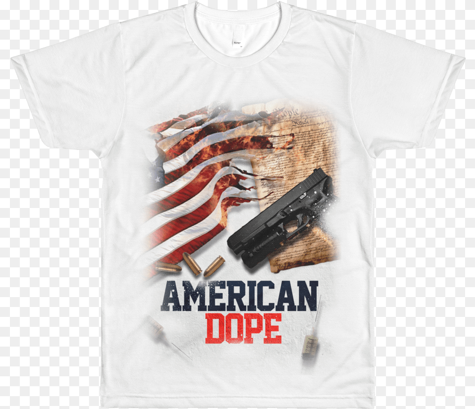 Am Dope Series Art Mockup Flat Front White, Clothing, Firearm, Gun, Handgun Png Image