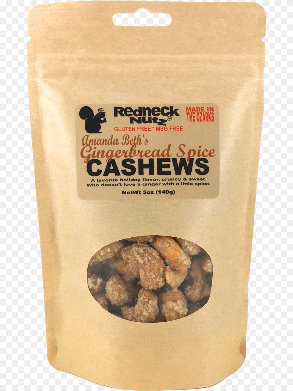 Amanda Beth39s Gingerbread Spice Cashews 5oz Pouch Spice, Food, Nut, Plant, Produce Png Image