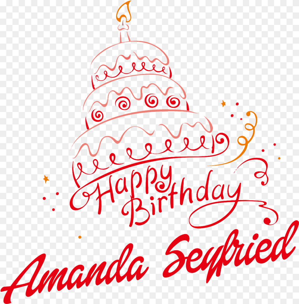 Amanda Seyfried Happy Birthday Vector Cake Name Roman Reigns Photo Birthday, Text, Birthday Cake, Cream, Dessert Png Image