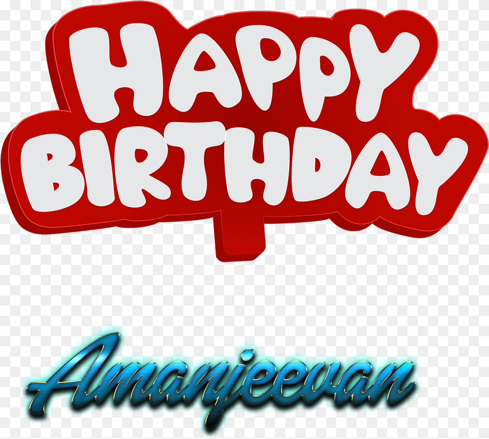 Amanjeevan Happy Birthday Name Logo Human Action, Text, Dynamite, Weapon Free Png