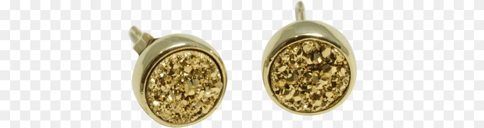 Amara Extra Sparkles Druzy Studs Gold Gold, Accessories, Earring, Jewelry, Locket Free Png Download