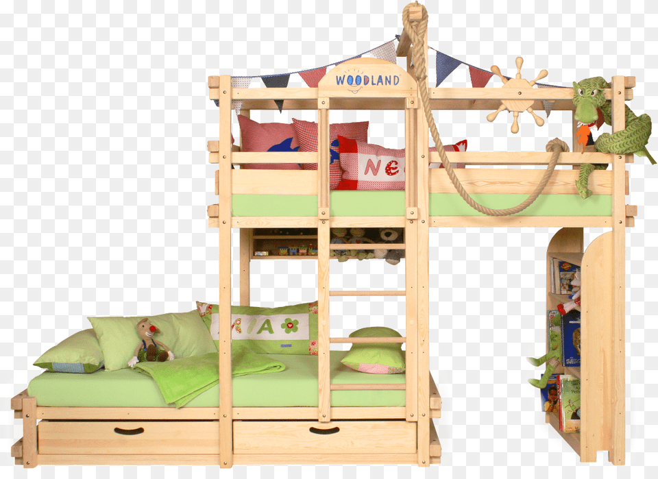 Amarillo Bunk Bed Pine, Bunk Bed, Furniture, Crib, Infant Bed Png