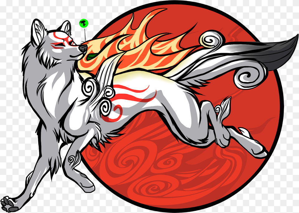 Amaterasu And Issun Kami, Person, Art, Animal, Mammal Png Image