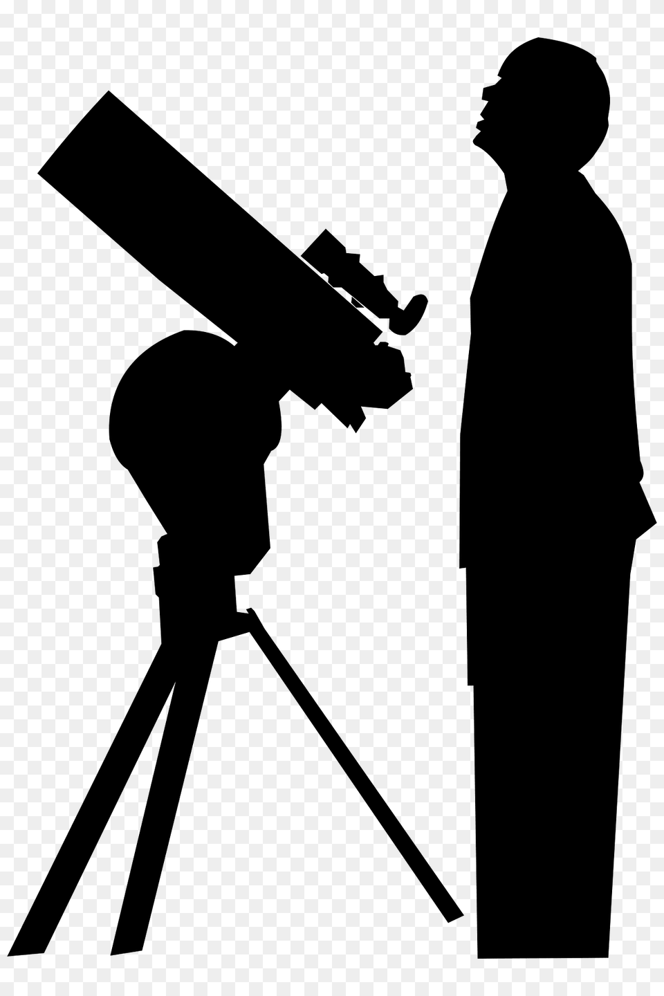 Amateur Astronomer Silhouette, Telescope, Adult, Male, Man Free Png