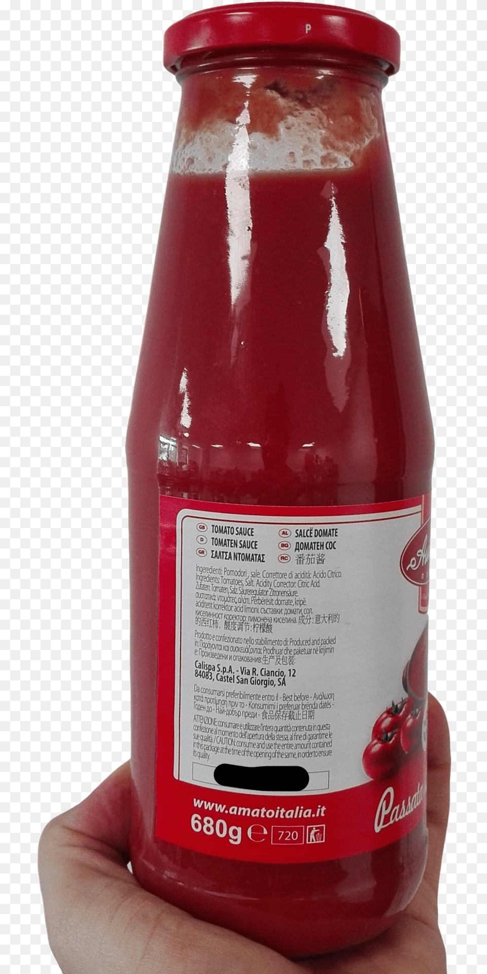 Amato Tomatoe Puree Passata Gr 680 In Glass Bottle Tomato Sauce, Food, Ketchup, Alcohol, Beer Png