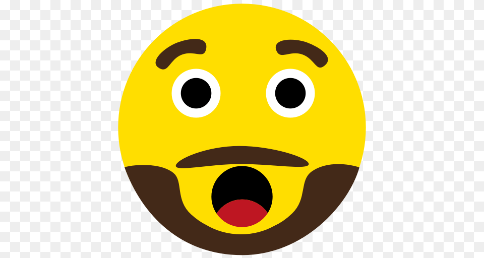 Amazed Beard Emoji Face Icon, Sphere, Head, Person Png Image