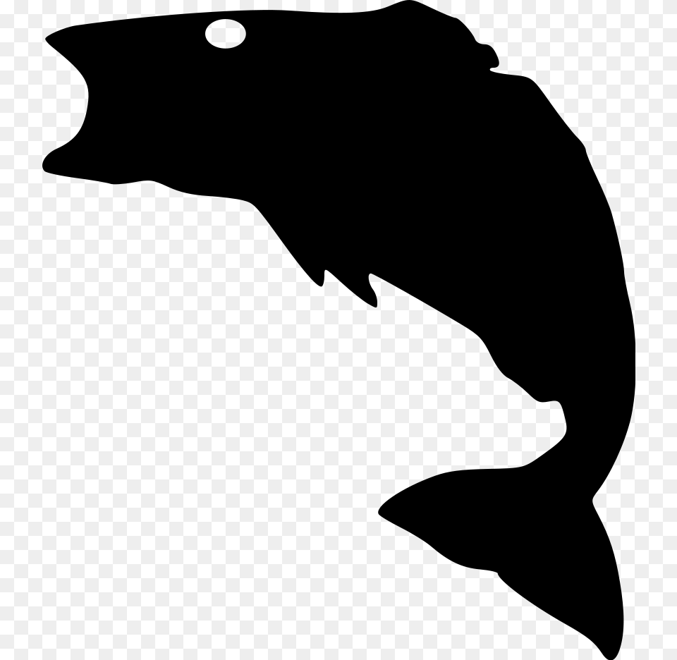 Amazin Tumbler Gallery Bass Fish Silhouette Svg, Gray Free Png Download