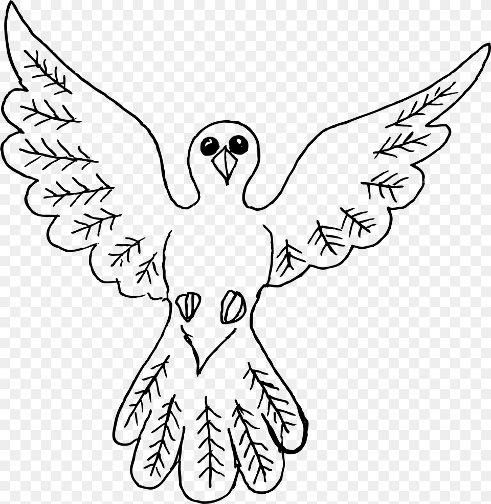 Amazing Bird Outline Drawing Clipart Dove Bird Outline Drawing, Gray Free Transparent Png
