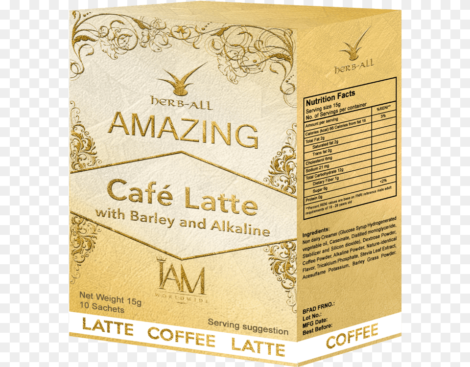 Amazing Cafe Latte With Barley And Alkaline, Advertisement, Poster, Box, Text Free Png Download