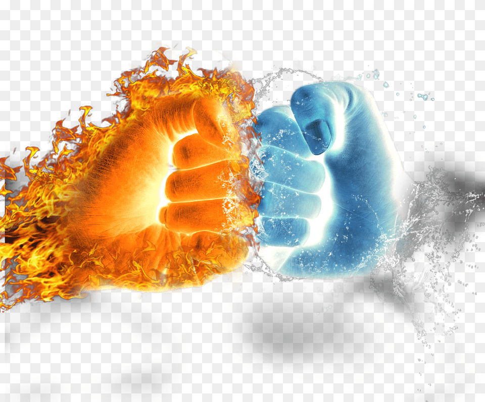 Amazing Creation Hands Fire Water Taylor Fotoshop Water And Fire Hand, Body Part, Finger, Person, Bonfire Free Png Download
