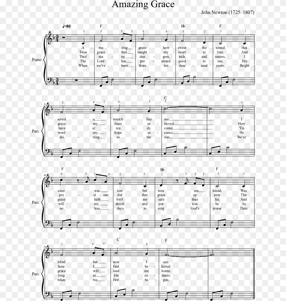 Amazing Grace Sheet Music, Gray Png