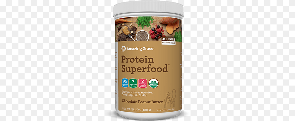 Amazing Grass Kimberton Whole Foods Amazing Grass Peanut Butter Protein, Herbal, Herbs, Plant, Jar Free Transparent Png