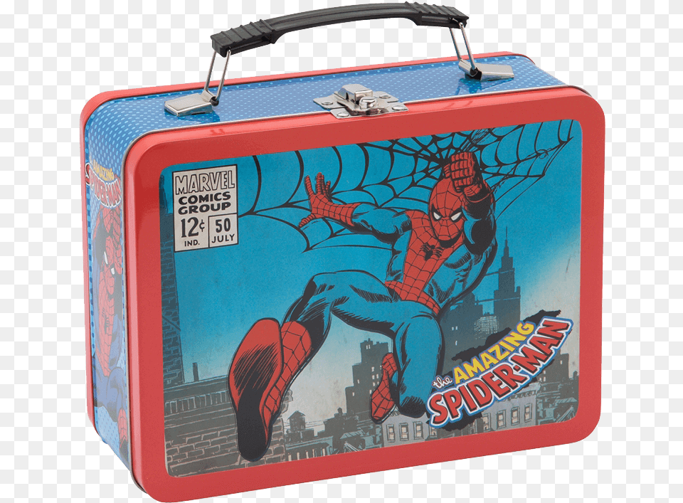 Amazing Spider Man Large Tin Tote Spiderman Lunchbox, Person, Face, Head Png