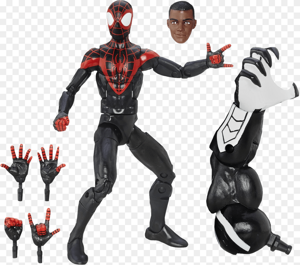 Amazing Spider Man Marvel Legends Spider Man Miles Morales, Adult, Male, Person, Face Free Transparent Png