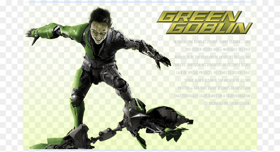Amazing Spiderman 2 Green Goblin Fan Art, Adult, Male, Man, Person Free Transparent Png