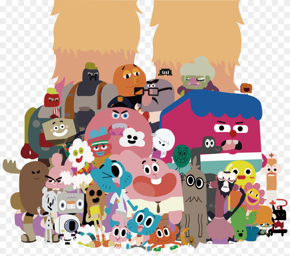 Amazing World Of Gumball Group, Art, Collage, Person, Baby Free Png Download
