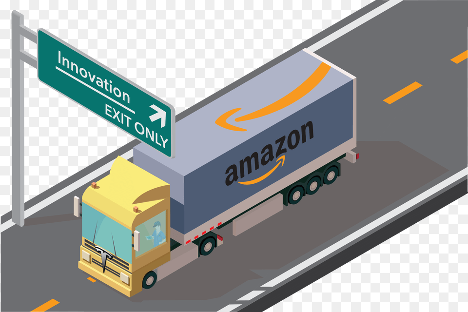 Amazon Amp Tesla Street Sign, Vehicle, Truck, Transportation, Trailer Truck Free Transparent Png