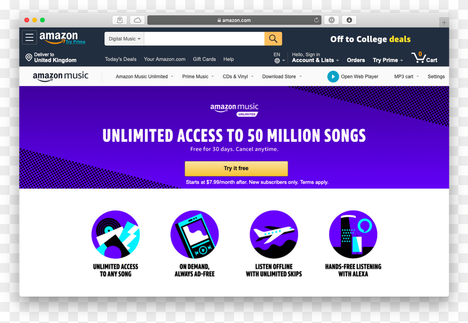 Amazon Music Unlimited Service Amazon Music Ads, File, Webpage Free Png Download