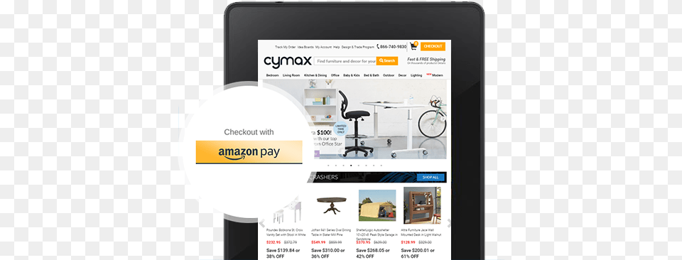 Amazon Pay Easily Integrates Into Your Site Cymax, Computer, Electronics, Tablet Computer, Bicycle Free Png Download