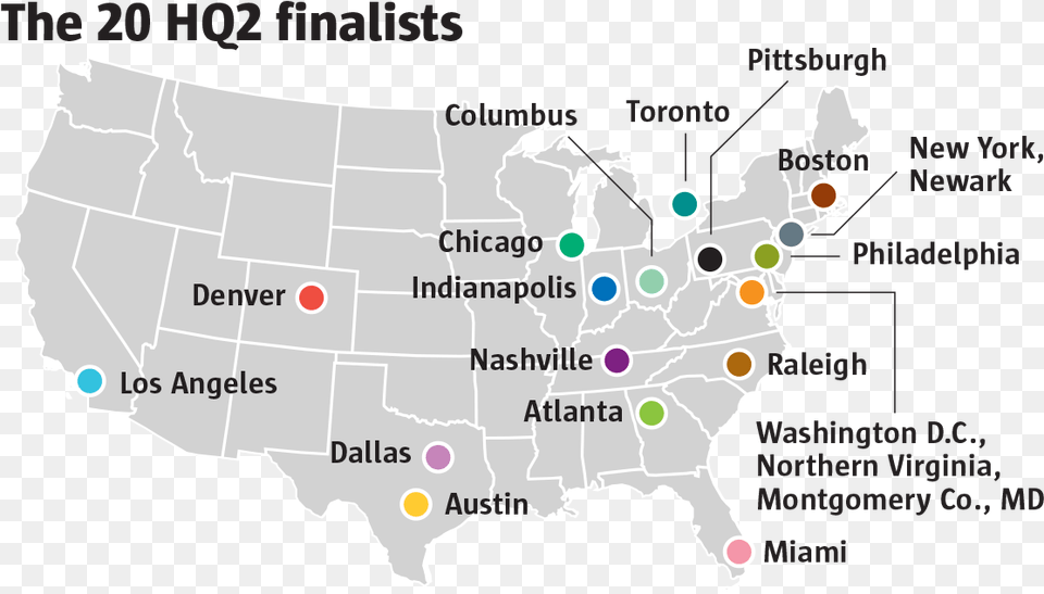 Amazon Picked 20 Regions Including Denver To Further Diagram, Chart, Map, Plot, Atlas Free Transparent Png