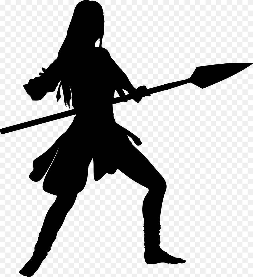 Amazon Silhouette Clip Arts Warrior Woman Silhouette, Gray Free Transparent Png