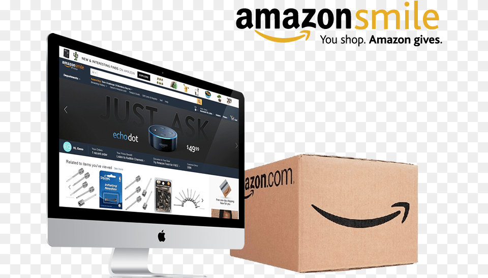 Amazon Smile, Box, Cardboard, Carton, Computer Free Png Download