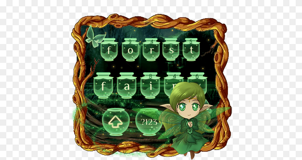 Amazoncom Anime Jungle Fairy Keyboard Theme Appstore For Cartoon, Green, Baby, Person, Bottle Free Transparent Png