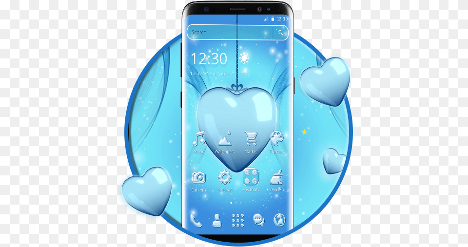 Amazoncom Crystal Blue Heart 2d Theme Appstore For Android Smartphone, Electronics, Mobile Phone, Phone, Disk Free Png Download