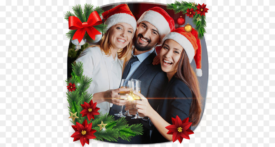 Amazoncom Merry Christmas Photo Frame Montage Xmas Dress Code Christmas Party, Woman, Person, Female, Wedding Free Png