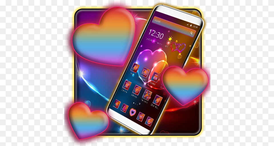 Amazoncom Neon Heart U0026 Sparkling 2d Theme Appstore Smartphone, Electronics, Mobile Phone, Phone Free Transparent Png