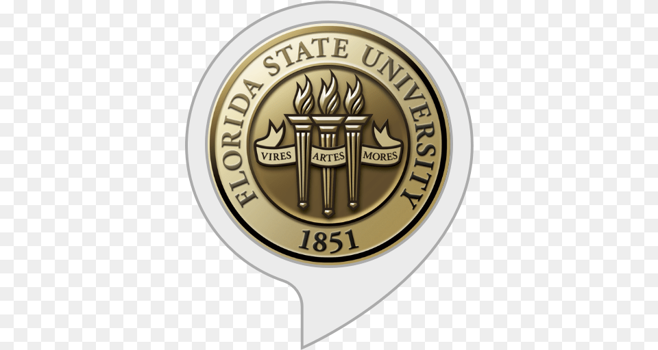 Amazoncom Official Fsu News Alexa Skills Florida State University, Badge, Logo, Symbol, Coin Png