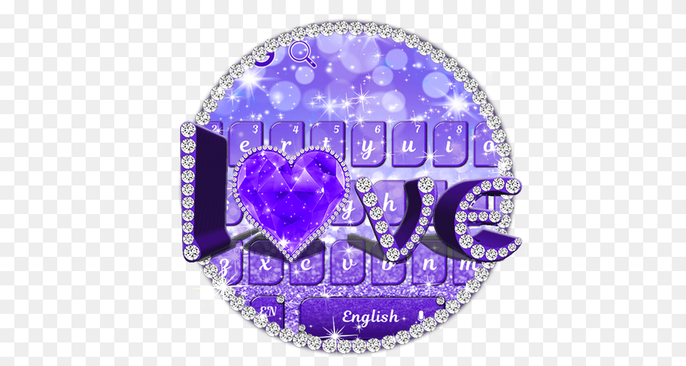 Amazoncom Purple Glitter Love Keyboard Theme Appstore For Heart, Accessories, Gemstone, Jewelry, Ornament Png