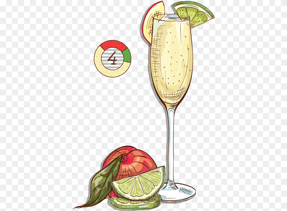 Amazonia Brazilian Mimosa Illustration, Alcohol, Wine, Liquor, Wine Glass Free Png Download