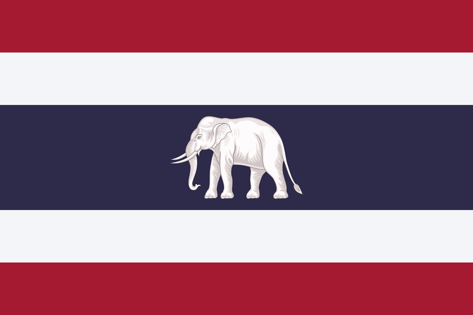 Ambassadorial Flag Of Siam Clipart, Animal, Elephant, Mammal, Wildlife Png