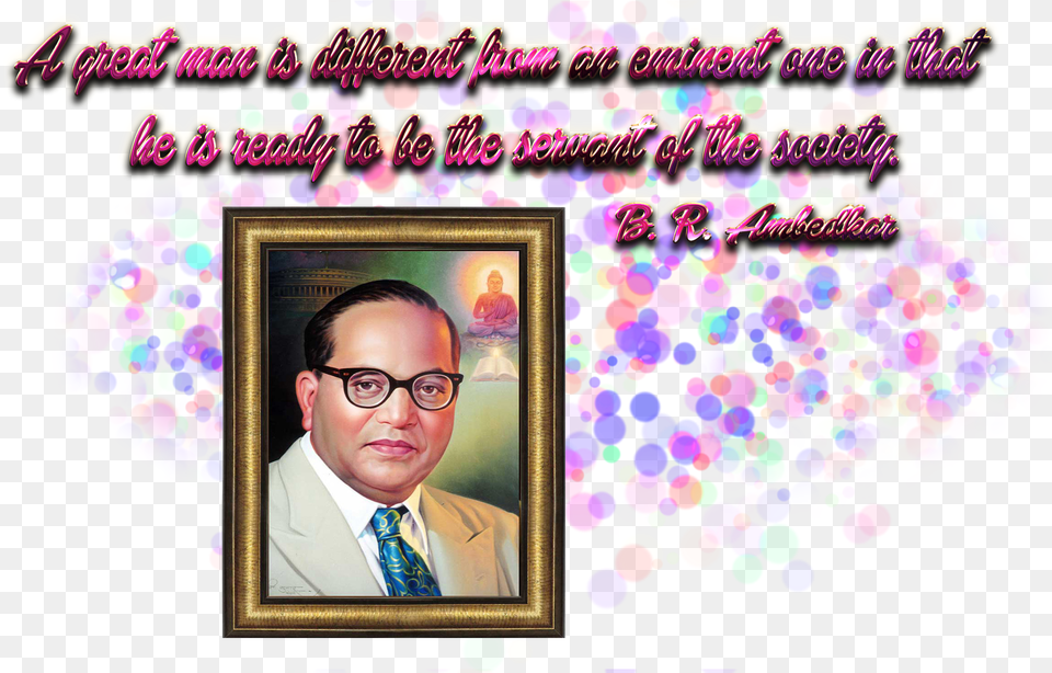 Ambedkar Quotes Image Picture Frame, Head, Person, Portrait, Purple Free Png Download
