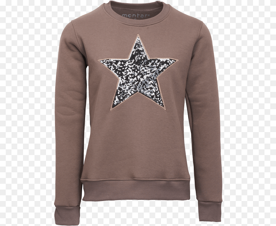 Amber Army Sweat Shirt With Star Long Sleeved T Shirt, Clothing, Knitwear, Sweater, Sweatshirt Png Image