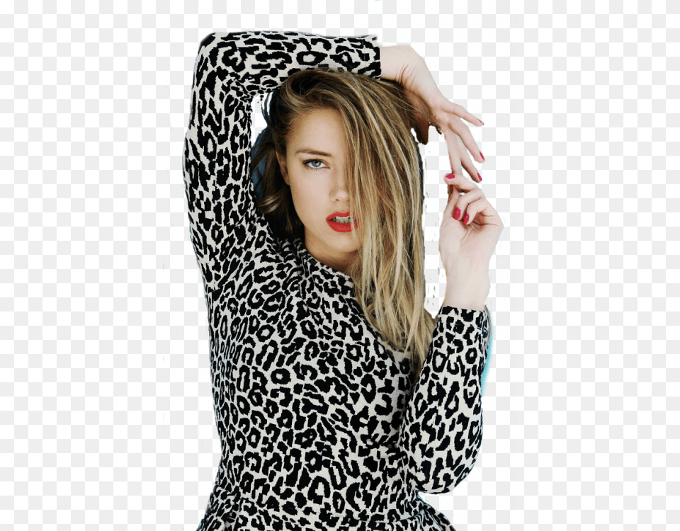 Amber Heard Sexy Look Amber Heard Leopard, Hand, Person, Long Sleeve, Head Free Png