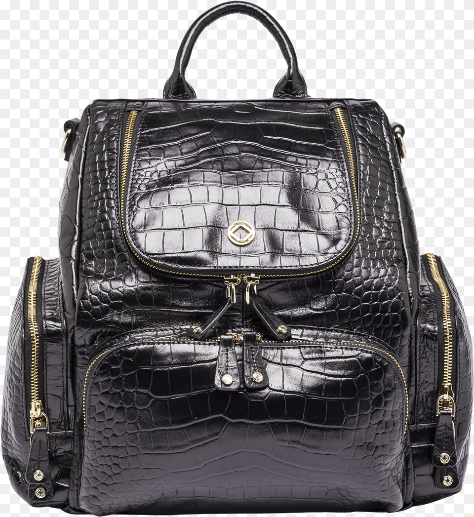 Amber Midi Black Croc Limited Edition Leather Backpack Handbag, Accessories, Bag, Purse Free Png Download