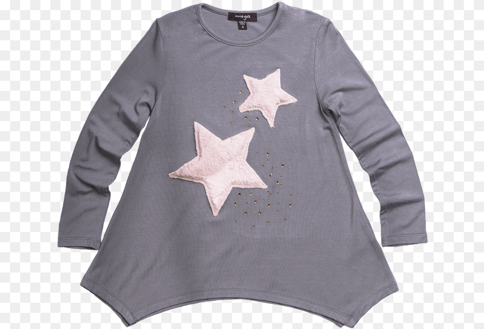Amber Tunic Star Ash Long Sleeved T Shirt, Pattern, Applique, Clothing, Long Sleeve Png
