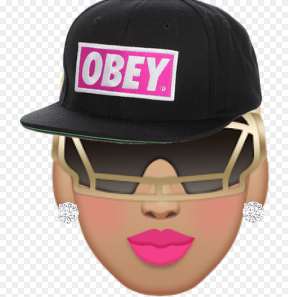 Amberrose Obey Hat Diamonds Glasses Hd, Baseball Cap, Cap, Clothing, Helmet Free Transparent Png