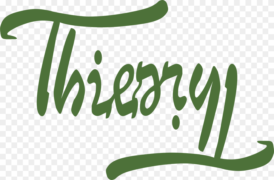 Ambigramme Thierry Clipart, Green, Handwriting, Text Free Png