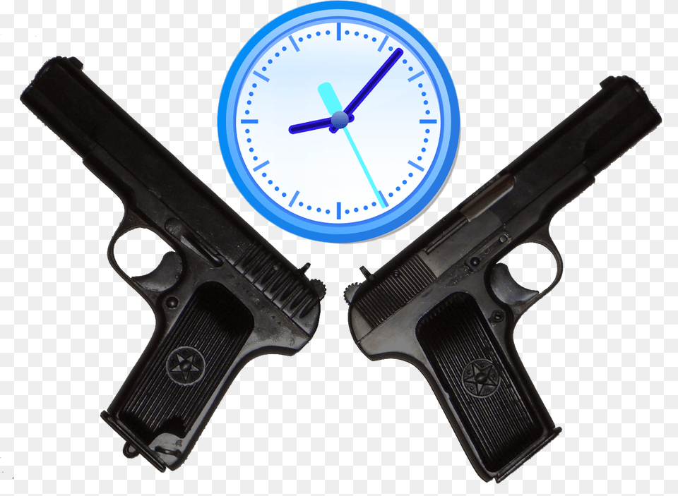 Ambox Currentevent Warfare Blue Clock Clip Art, Firearm, Gun, Handgun, Weapon Png Image
