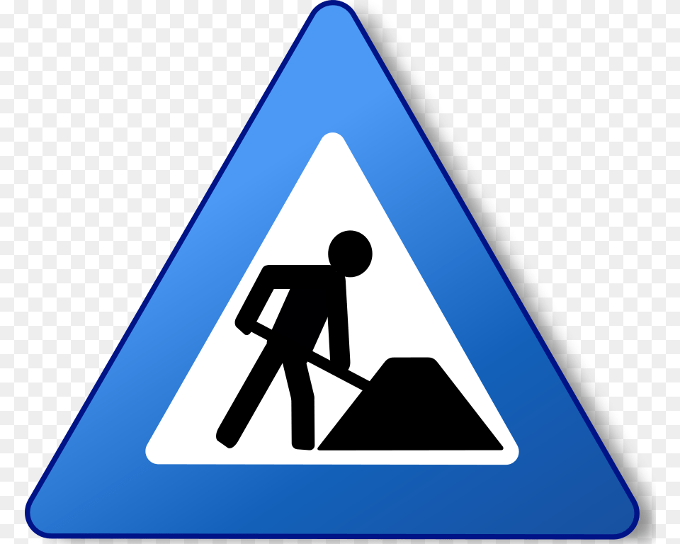 Ambox Warning Blue Construction, Sign, Symbol, Road Sign, Blackboard Png