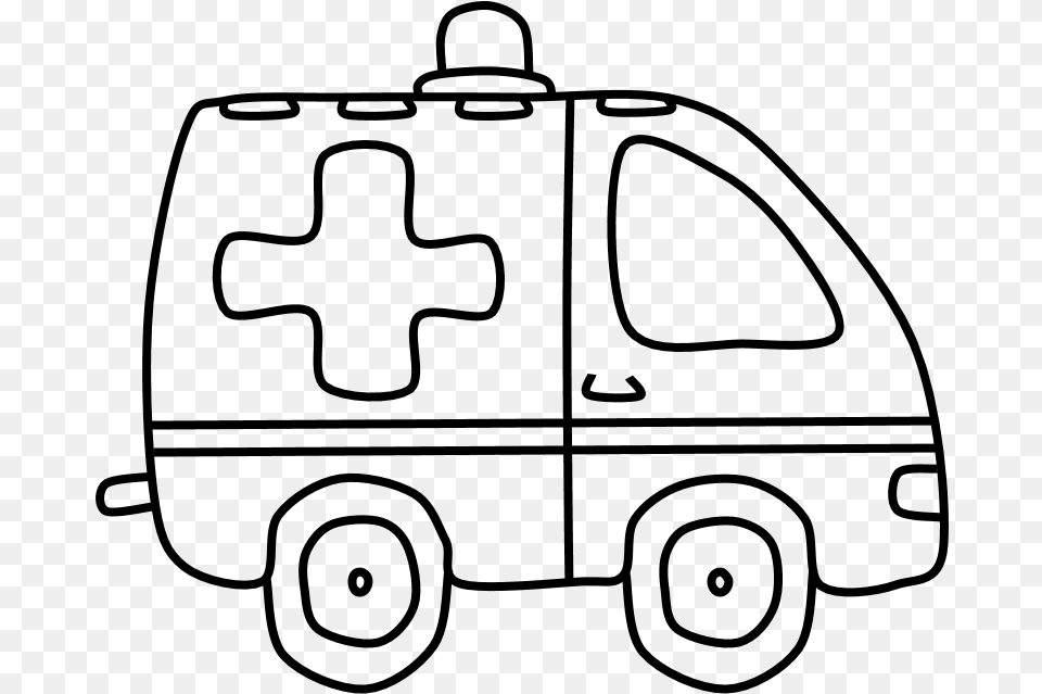 Ambulance Ambulance Black And White, Gray Png Image