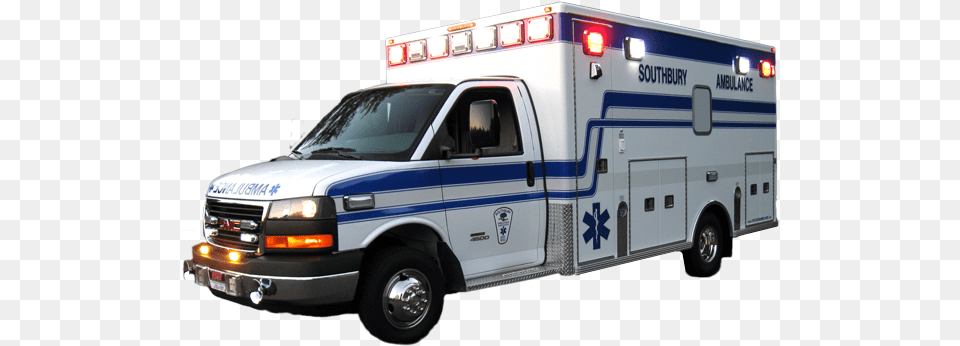 Ambulance Ambulance With Lights On, Transportation, Van, Vehicle, Moving Van Free Png Download