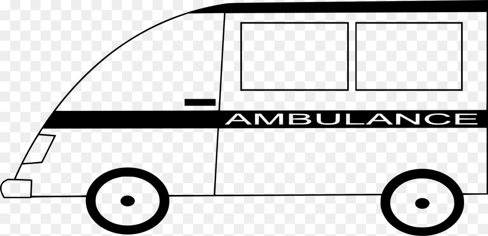 Ambulance Clipart Simple Outline Of Ambulance, Gray Free Png