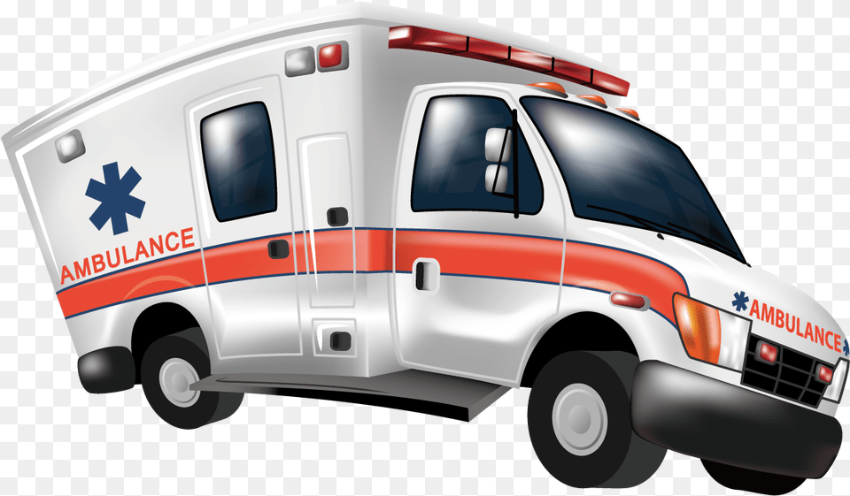 Ambulance Download Cartoon Ambulance, Transportation, Van, Vehicle, Moving Van Png Image