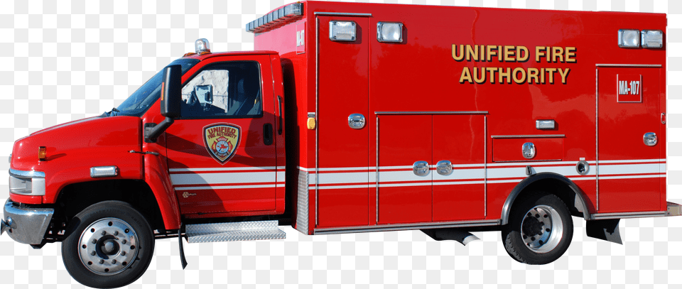 Ambulance Firefighter Fire Trucks Ems Firefighter Engine 911 Unified Fire Authorty, Transportation, Vehicle, Truck, Machine Free Png Download