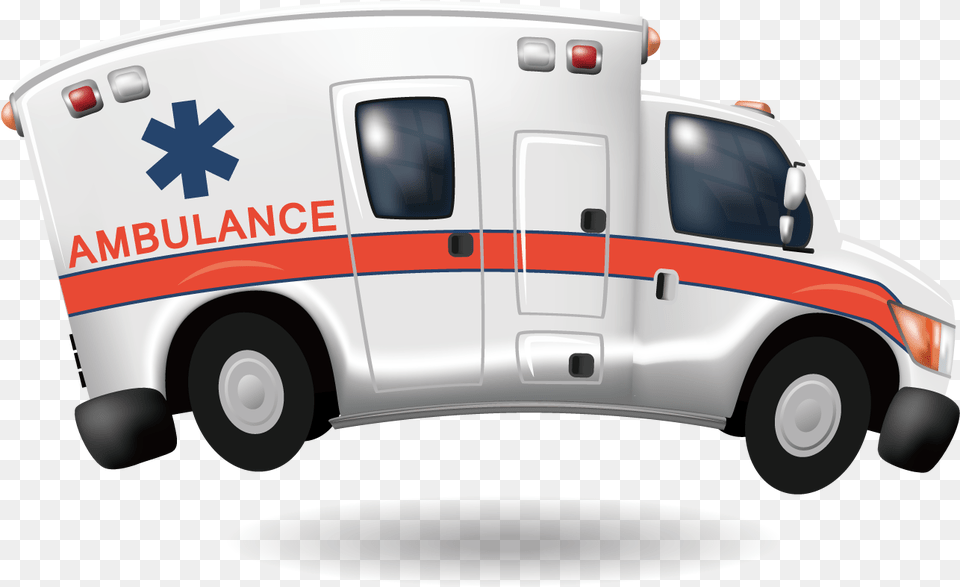 Ambulance Royalty Illustration Cartoon Ambulance Facing Right, Transportation, Van, Vehicle, Moving Van Free Png Download