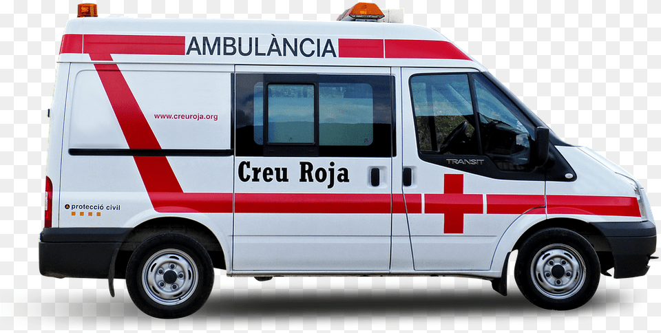 Ambulancia Creu Roja Download Ambulancia En, Transportation, Van, Vehicle, Ambulance Free Transparent Png